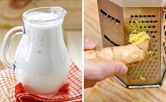 Làm cocktail từ kefir và gừng nghiền